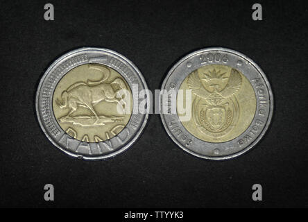 Südafrika 5 Rand, 2004-2016 Stockfoto