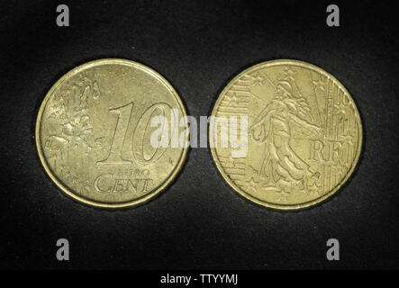 Frankreich 10 Euro Cent, 1999-2006 Stockfoto