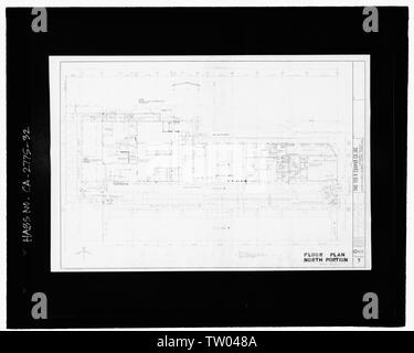 Fotografische Kopie reproduziert Bauzeichnung, datiert 1957.; Blatt 7 - Grundriss, Norden Teil - Feiertag-schüssel, 3730 Crenshaw Boulevard, Los Angeles, Los Angeles County, CA Stockfoto