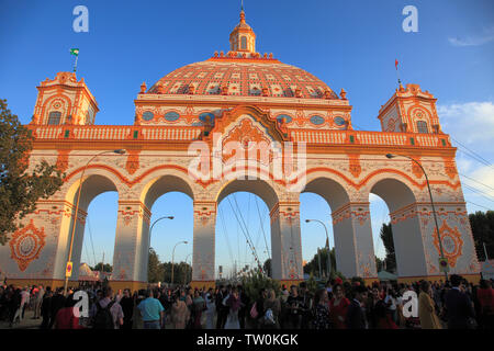 Spanien, Andalusien, Sevilla, Feria, Messe, Festival, Eingang, Tor, Stockfoto