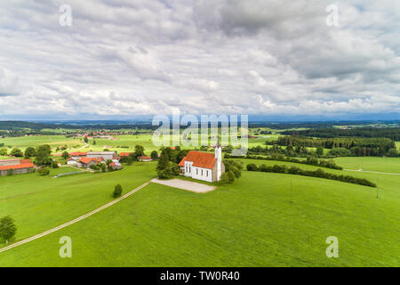 Deutschland, Bayern, Allgäu, Luftaufnahme der Kirche St. Alban Stockfoto
