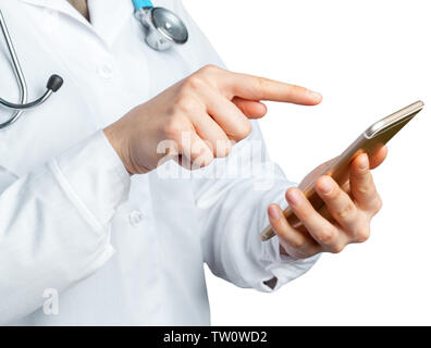 Hände mit mobile Stockfoto
