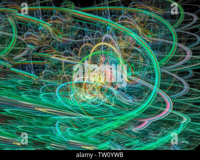 Abstrakt Blau fantastisch Wolken. Bunte Fractal-hintergrund. Digitale Kunst 3D-Rendering. Stockfoto