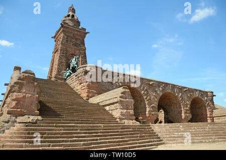 Kyffhaeuser Monument im Harz in Deutschland. Statue des deutschen Imperator. Stockfoto