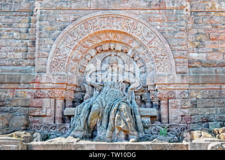 Kyffhaeuser Monument im Harz in Deutschland. Statue des deutschen Imperator. Stockfoto