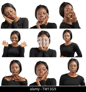 Collage aus schönen afro Frau Stockfoto