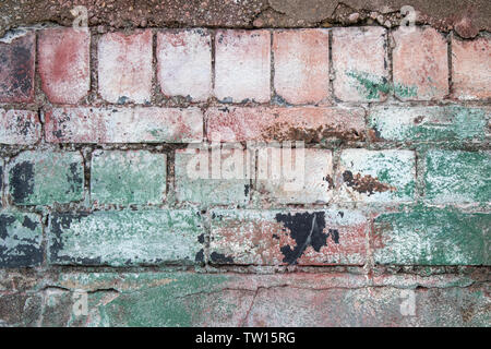 Closeup Bild mit der Textur einer bunten Brickwall Stockfoto