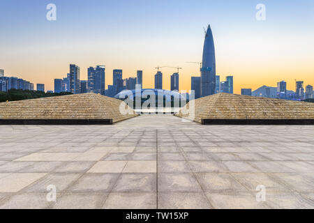 Shenzhen Houhai Financial District und draussen einen Platz Stockfoto