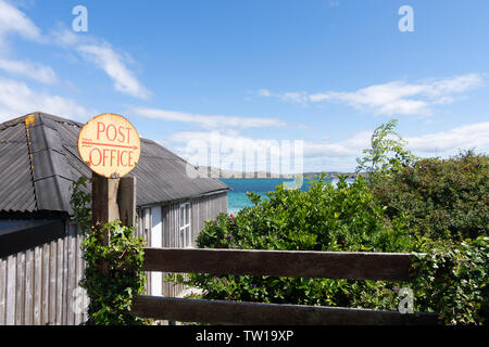 Post Zeichen auf Iona, Schottland Stockfoto