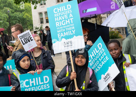 London, 18. Juni 2019 Sichere passage Kampagne; eine Kampagne für sicheres Geleit für unaccompaned Flüchtlingskinder Credit Ian Davidson/Alamy Leben Nachrichten zu gewährleisten. Stockfoto