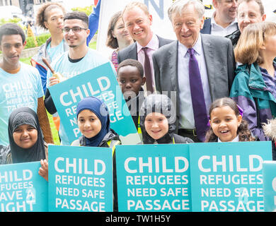 London, 18. Juni 2019 Sichere passage Kampagne; eine Kampagne für sicheres Geleit für unaccompaned Flüchtlingskinder Credit Ian Davidson/Alamy Leben Nachrichten zu gewährleisten. Stockfoto