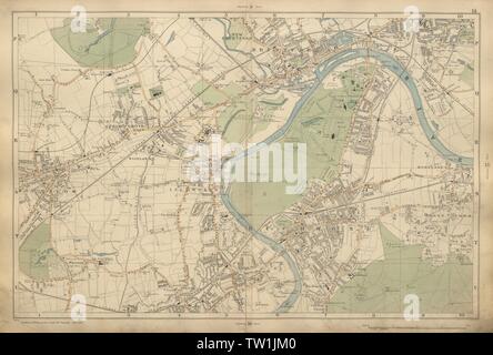 RICHMOND/HOUNSLOW Isleworth Kew Brentford Spring Grove Mortlake SPECK 1900 Karte Stockfoto