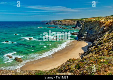 Praia de Nossa Senhora, Zambujeira do Mar, Alentejo, Portugal Stockfoto