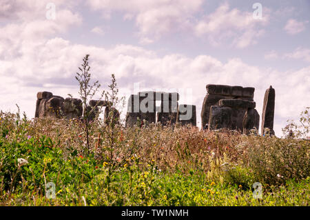 Stonehenge prähistorisches neolithisches historisches Wahrzeichen in England. Stockfoto