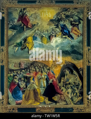 , Domenikos Theotokopoulos (El Greco) Die Verehrung des Namens Jesu, 1577-9 - Monasterio de San Lorenzo de El Escorial, Patrimonio Nacional, Madrid Stockfoto