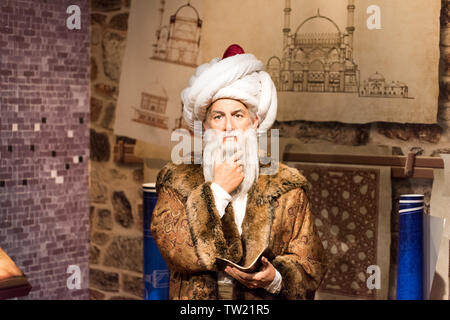 ISTANBUL, Türkei - 16. MÄRZ 2017: Mimar Sinan Wachsfigur bei Madame Tussauds Museum in Istanbul. Stockfoto