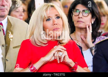 Brigitte Längestrich nimmt an der Eröffnungsfeier des Respîte Haus, Tassin-la-Demi-Lune, Frankreich Stockfoto