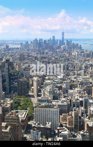 Epische Blick vom Empire State Gebäude von Manhattan und von OWO, New York City, New York, USA Stockfoto