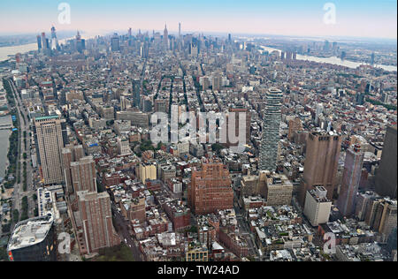 Epische Blick auf Manhattan und das Empire State Building von OWO - Eine Welt Sternwarte, New York City, New York, USA Stockfoto