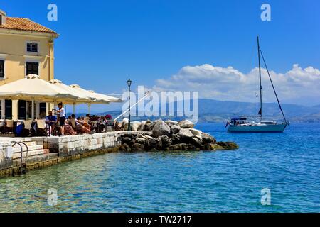 Cafe, Bar, Restaurant, Faliraki, Korfu Stadt, Kerkyra, Ionische Inseln, Griechenland Stockfoto