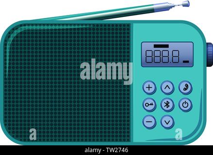 Moderne radio Symbol. Cartoon des modernen Radios vektor Symbol für Web Design auf weißem Hintergrund Stock Vektor