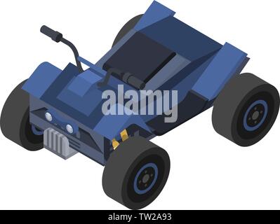 Blau Quad Bike - Symbol, isometrische Stil Stock Vektor
