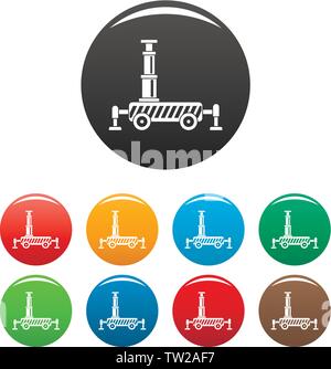 Hydraulischer kran Icons Set 9 Farbe Vektor isoliert auf Weiss für jedes Design Stock Vektor