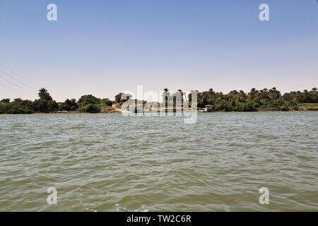 Sudan Dorf am Nil. Stockfoto