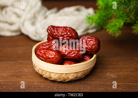 Getrocknete Früchte jujube und Feld jujube großen roten jujube Stockfoto
