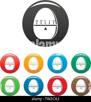 Moderne Stoppuhr Icons Set 9 Farbe Vektor isoliert auf Weiss für jedes Design Stock Vektor