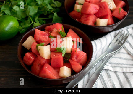 Wassermelone und Jicama Obstsalat Stockfoto