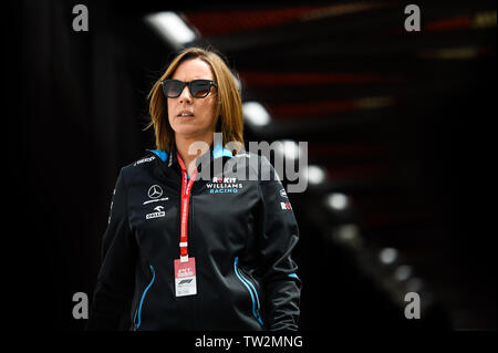 Monte Carlo / Monaco - 25/05/2019 - Claire Williams (GBR) im Fahrerlager vor dem Start des RP3 Vor der Qualifikation für den GP von Monaco Stockfoto