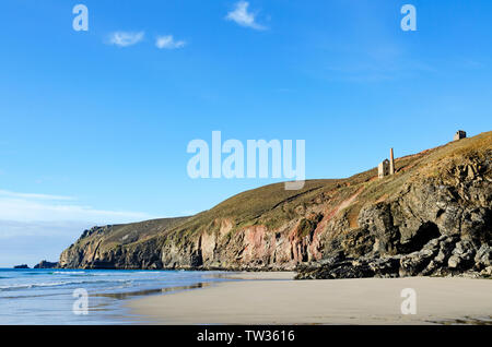 st. agnes Kopf und Kapelle porth Strand, cornwall, england Stockfoto