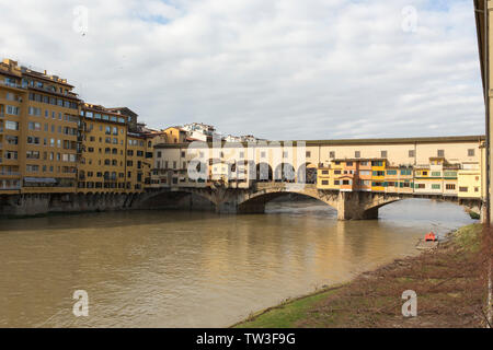 Firenze, Italien - 04 February, 2018: Ponte Vecchio, die alte Brücke in Florenz Stockfoto