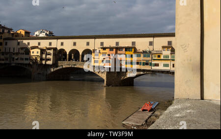 Firenze, Italien - 04 February, 2018: Ponte Vecchio, die alte Brücke in Florenz Stockfoto