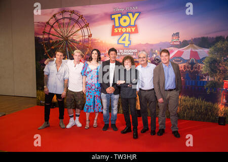 Roma, Italien. Juni, 2019 18. Photocall in Rom der Film "Toy Story 4" mit den Italienischen Synchronsprecher des Films Quelle: Matteo Nardone/Pacific Press/Alamy leben Nachrichten Stockfoto