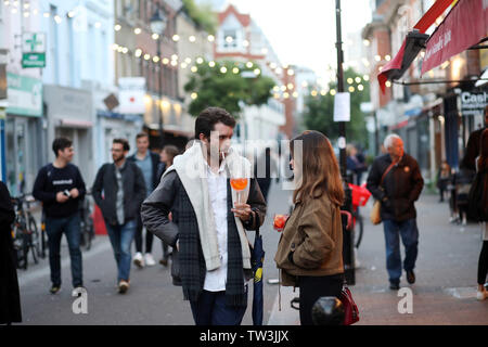 Exmouth Markt, Clerkenwell, Trinken Stockfoto