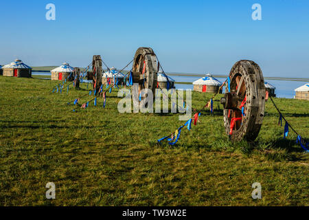 Landschaft der Gen River Wetland Prairie, hulunbuir City, Innere Mongolei Stockfoto