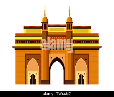Indische Gebäude Denkmäler Symbol Cartoon Stock Vektor