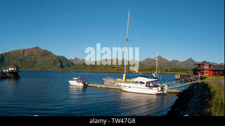 Fjordcamp Standort in der Nähe von Bo im Vesteralen, Norwegen. Stockfoto