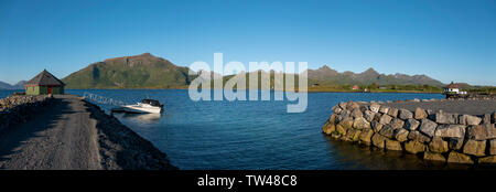 Fjordcamp Standort in der Nähe von Bo im Vesteralen, Norwegen. Stockfoto