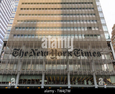 New York, USA. Mai 3rd, 2019. Die neuen YorkTimes Fassade Hintergrund, Manhatan, Times Square Stockfoto