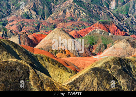 Die bunten Berge in Zhangye nationaler Geopark, Zhangye, Provinz Gansu, China Stockfoto