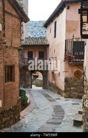Straßen der Stadt Teruel albarracin am Nachmittag Stockfoto