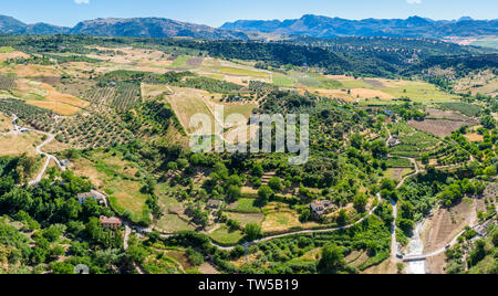 Die schöne Landschaft rund um Ronda in der Provinz Malaga, Andalusien, Spanien. Stockfoto