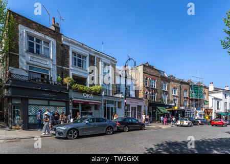 Zeile des Regent's Park Road, Primrose Hill, London, NW1, England, UK. Stockfoto