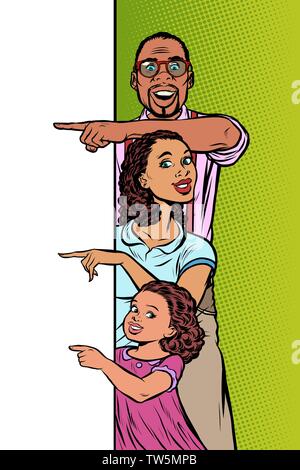 Ankündigung der Werbung. African American Family Stock Vektor