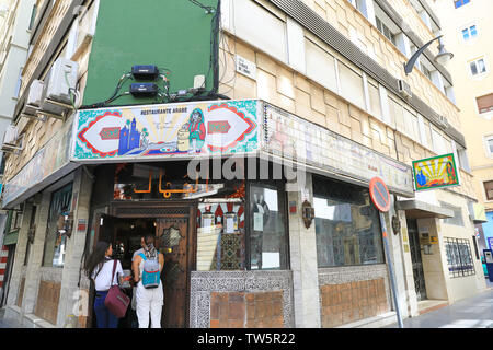 Arabisches Restaurant in der Calle Blasco De Garay, Im künstlerischen Viertel Soho, in Malaga, Spanien, Europa Stockfoto