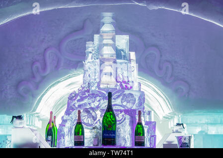 Ice Bar im Ice Hotel Quebec Stockfoto