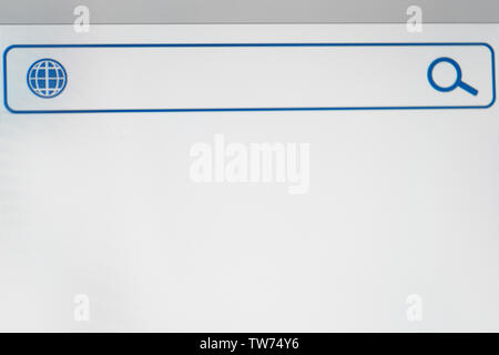 Suche Box auf Monitor Stockfoto
